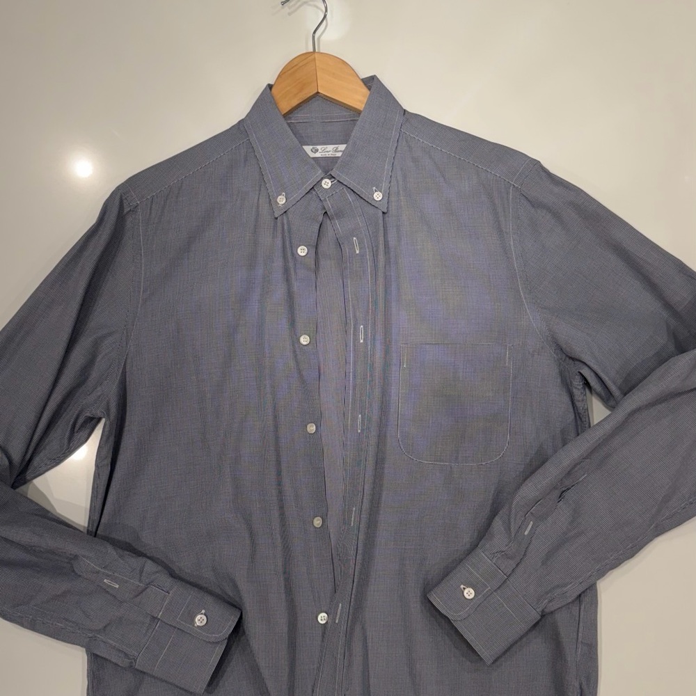 Loro Piana Men's Charcoal Button-Down Shirt